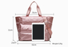 Lady girls waterproof puffer bag messenger puffy duffle bag nylon quilted tote bag for woman travel and sports