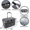 Outdoor Picnic Camping Gray Oxford Fabric Cooler Basket Tote Food Lunch Cooling Bag Insulated Bags