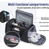 Black Unisex Polyester Travel Camping Hiking Water Resistant Sports Gym Bag Duffle Bags With Shoes Compartment