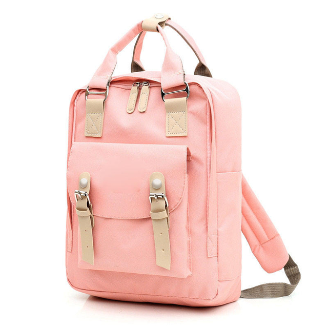 Vintage Waterproof Casual Daypack Pink Backpack Girl School College Student School Backpack Cute with USB Charger