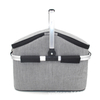 Foldable Basket Aluminum Framed Picnic Cooler Tote Bag Picnic Basket Cooler Bag with Zipper Cover