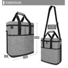 Gray Large Capacity 6 Bottle Aluminum Foil Cooler Zipper Bag Insulated Wine Bags Handbags Thermal Organizer