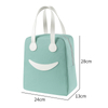 Cute Aluminium Foil Green Cooler Bag Custom Color Insulated Thermal Lunch Zipper Bags For School Girl Kids With Handle
