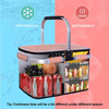 Large Picnic Basket Shopping Travel Camping Grocery Bags Leak-Proof Insulated Folding thermal cooler basket bag