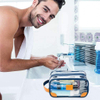 High Quality Waterproof Men\'s Transparent Makeup Cosmetic Leather Storage Bag Dopp Kit Toiletry Bag Travel Bag