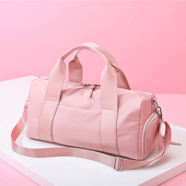 Wholesale Custom Logo Waterproof Nylon Overnight Weekend Bag Pink Duffle Bag Travel for Girls