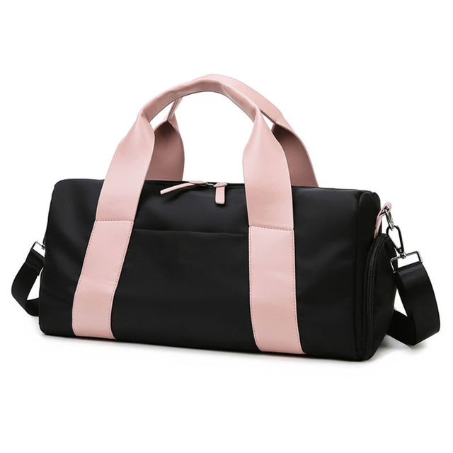 Black Color Small Waterproof Nylon Duffle Sports Gym Bag Custom Logo Weekend Overnight Travel Bag