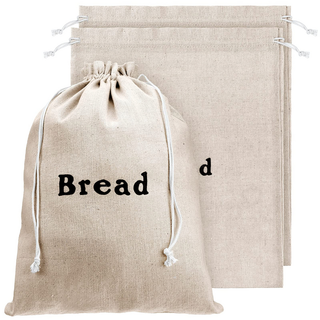 Wholesale Linen Bread Bags Large Reusable Drawstring Bread Bags Bags Handmade Food Storage for Bakery