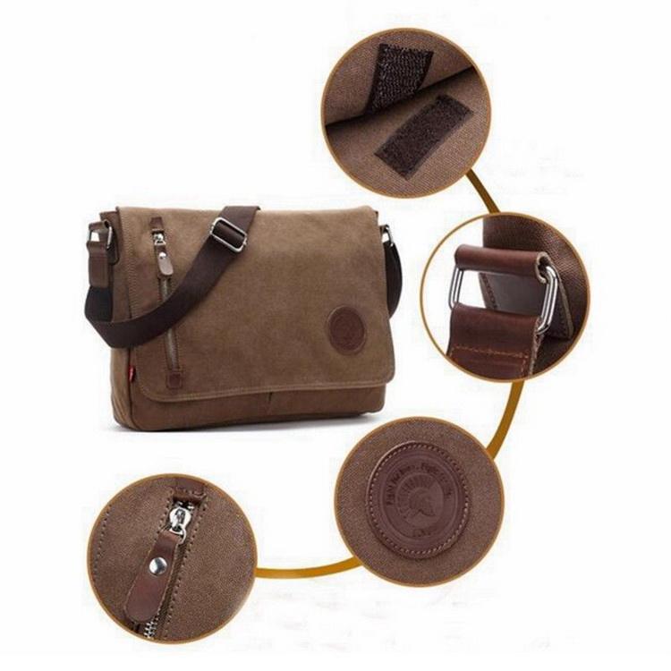 Heavy duty shoulder bag versatile canvas wholesale custom brand messenger bag vintage cotton for men