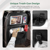 Car Backseat Organizer with Foldable Table Tray Tablet Holder Pu Faux Leather Car Storage Hanging Organizer with Trash Can