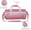 Small Size Cute Women Girls Kids Laminated Pink Glitter Dance Duffel Bag For Ballet Class And Dance Recital