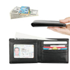 custom Men RFID blocking card holder wallet high quality soft pu leather slim front pocket wallet