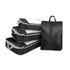Multifunctional Black 4 Piece Compression Clothes Organizer Bag Set Travel Cube Packing Cubes for Luggage