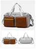 Dry And Wet Separate Shoe Position Sports Gym Bag Double Pocket Contrast Color Large Capacity Oxford Cloth Luggage Bag