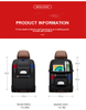 New car tissue holder organizer with accessories ipad car back seat organizer with multi pockets