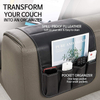 High Quality Luxury PU Leather Sofa Armrest Organizer Anti-slip Caddy Storage Bag With 5 Pockets