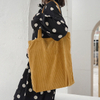 Women Corduroy Shopping Bag Shoulder Bag Storage Handbag Reusable Foldable Eco Grocery Totes