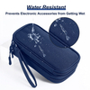 Water-resistant Dual Compartment Outdoor Travel Portable Cable Electronics Accessories Organizer Pouch For Charger