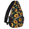 Custom Sling Backpack Travel Hiking Daypack Sunflower Rope Crossbody Shoulder Bag Multipurpose Rucksack for Men Women