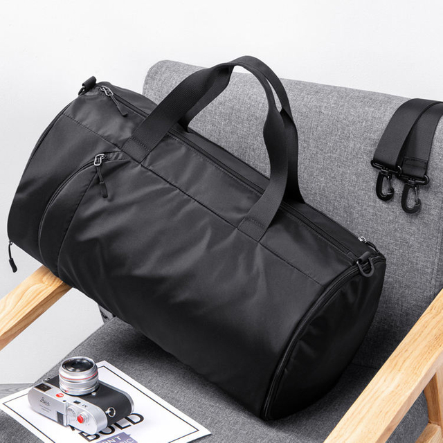 Custom 19" Travel Duffle Bag for Men Waterproof Nylon Sports Gym Duffel Bag with Wet Pocket And Shoes Compartment
