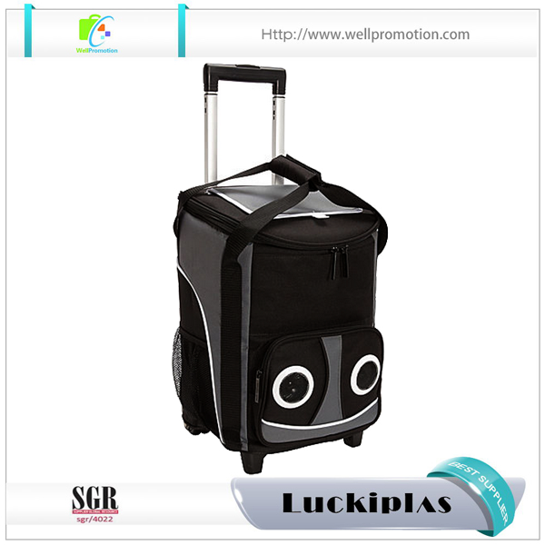 Wholesale large custom trolley picnic cooler bag with speakers, rolling speaker cooler bags