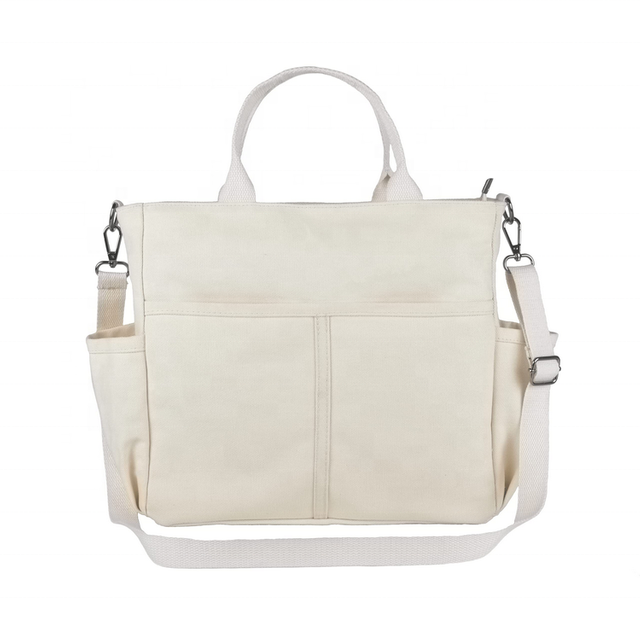 Custom Printed Portable Handbag for Lady Recycled Cotton Canvas Designer Book Bottle Organizer Tote Bag