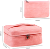 Pink Multifunctional Travel Cosmetic Case Make Up Organizer Makeup Brush Bag Toiletry Bags With Zipper Pouch