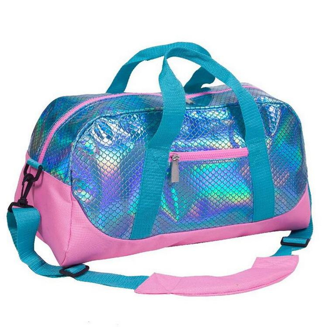 Customised Fancy Women PU Leather Travel Duffel Bag Carry On Dance Swim Yoga Sport Gym Bag with Shoulder Strap