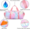 23L Rainbow Pink PU Leather Women Girls Travel Duffle Bags Weekender Duffel Sport Gym Bag With Shoe Compartment