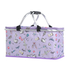 Custom Logo Print Collapsible Insulated Picnic Cooler Basket Lunch Bag Women with Aluminum Framed