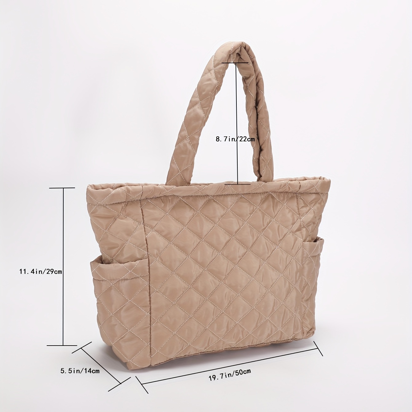 Simple Padded Quilted Tote Bag Product Details