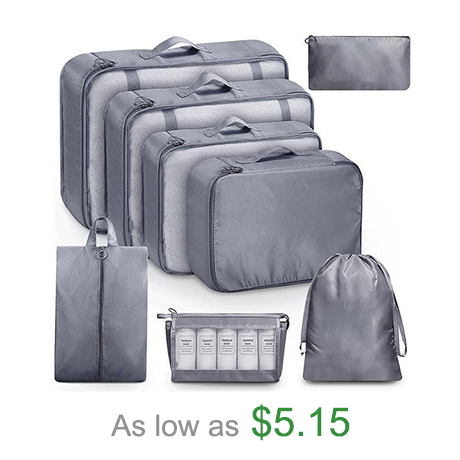 Custom Logo Compression 8 Pcs Pack Mesh Clothes Organizer Travel Luggage Organizer Set Packing Cubes