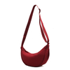 Round Shoulder Bag Solid Color Crossbody Bag Casual Nylon Travel Purse