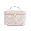 Cotton Makeup Bag Floral Cute Makeup Bag Large Travel Cosmetic Bag Quilted Cosmetic Pouch