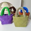 Puffer Tote Bag Women Aesthetic Corduroy Bags Purse for Women Mini Travel Bags Handbags