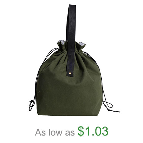 High quality reusable custom design lunch bag insulated polyester cooler bag drawstring cooler bag with logo print