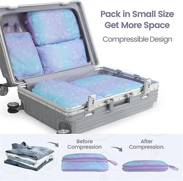 Compression Design Reinforced Handle Different Sizes 5 Set Packing Cubes Luggage Packing Organizers