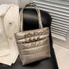 Wholesale 2023 New Fall Winter Metallic Nylon Quilted Bags Women Puffer Bag