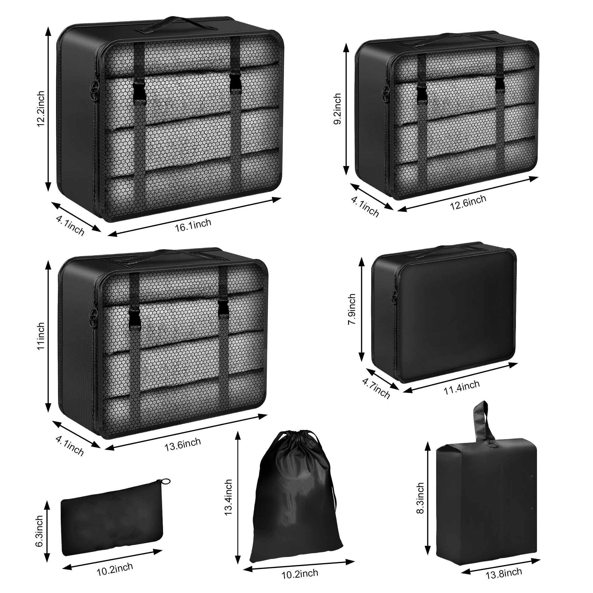 7-Piece Travel Packing Cubes Set Product Details