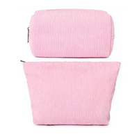Portable Zipper Wrist Strap Corduroy Small Cosmetic Bags Custom Logo Wholesale Makeup Bag