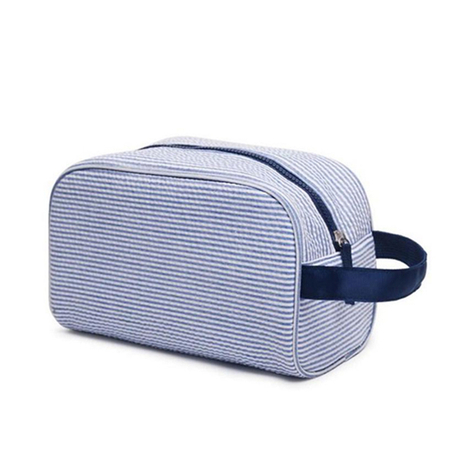Lightweight Cotton Makeup Bag Striped Fashion Girls Makeup Brushes Organizer Cosmetic Pouch for Purse