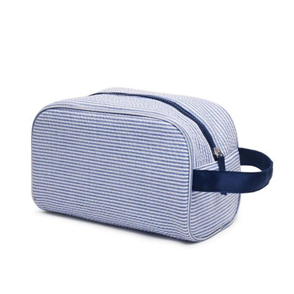 Lightweight Cotton Makeup Bag Striped Fashion Girls Makeup Brushes Organizer Cosmetic Pouch for Purse