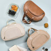 Fashion Lunch Bag Portable Office Aluminum Foil Leather Insulation Bag Cooler for Women