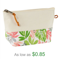 Eco Friendly Cotton Cosmetic Bags Reusable Canvas Zipper Multicolour Makeup Pouch Bag