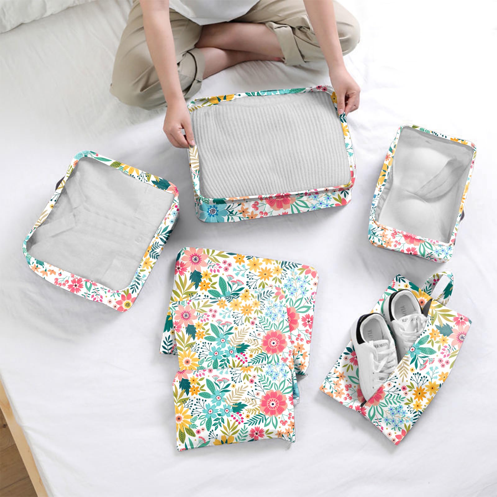7-Piece Floral Travel Packing Cubes Product Details