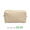 Custom Factory Cost Eco Friendly Cosmetic Bag Natural Unisex Linen Cosmetic Makeup Pouch Hemp Toiletry Bags