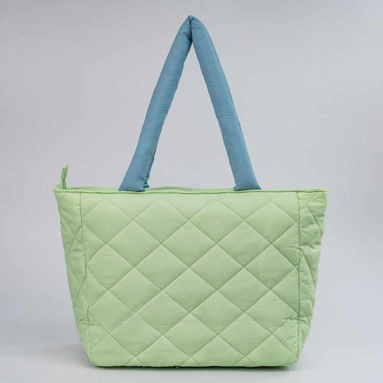HKCLUF Quilted Puffer Tote Bag For Women 20L Lightweight Waterproof Large Work Travel Gym Tote Bag With Laptop Compartment
