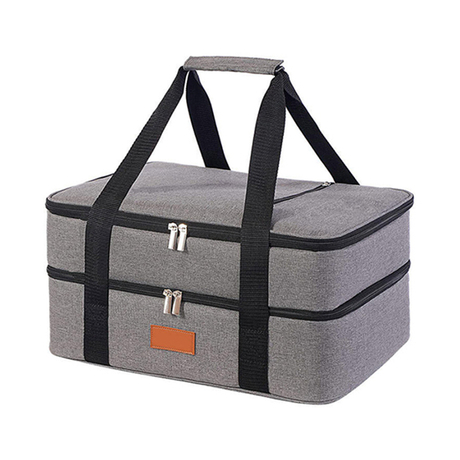 Double Deck Large Capacity Insulated Bag Waterproof Aluminum Foil Thermal Cooler Bag For Food