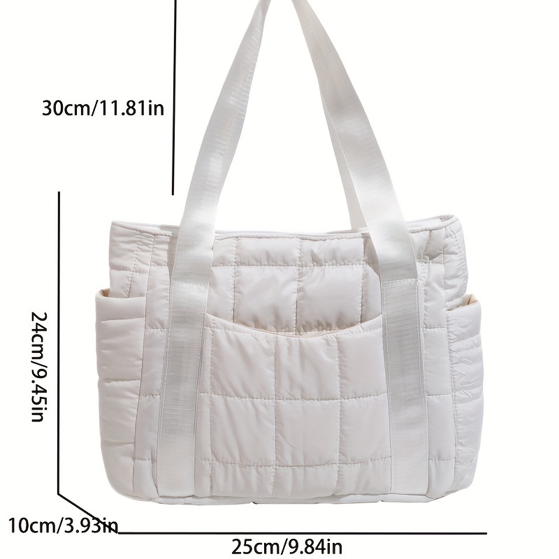 Solid Color Quilted Tote Bag Product Details