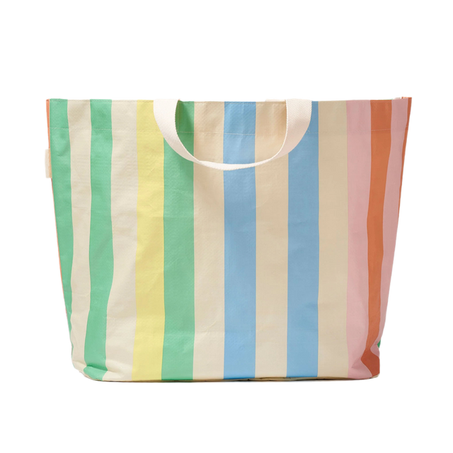 Custom Stripe Beach Bag Insulated Tote Cooler Beach Bag Travel Large Tote Women's Custom Logo Tote Beach Bags